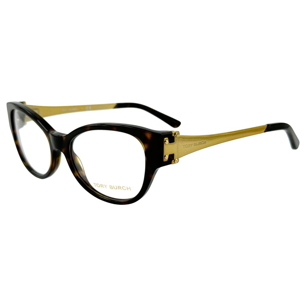Tory Burch TY2077 Womens Plastic Eyeglass Frame 1378 Dark Tortoise 53-16